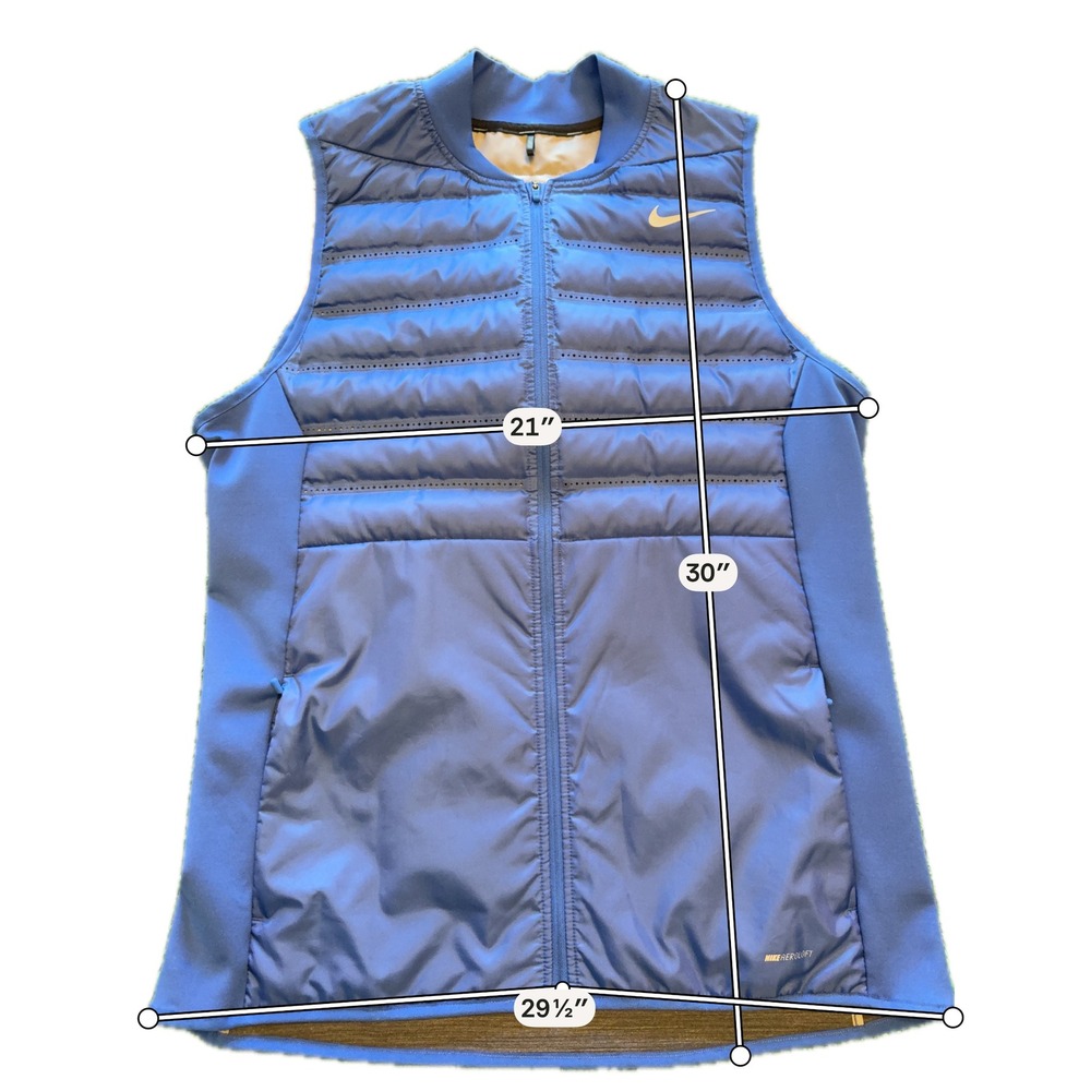 Nike Golf Aeroloft Vest Mens L Blue Excellent Full Zip Quilted Puffer 801891-406 - Picture 3 of 8